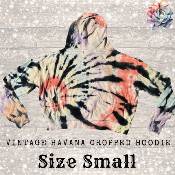 Vintage Havana Tie Dye Cropped Hoodie Size Smalll - Picture 4 of 4
